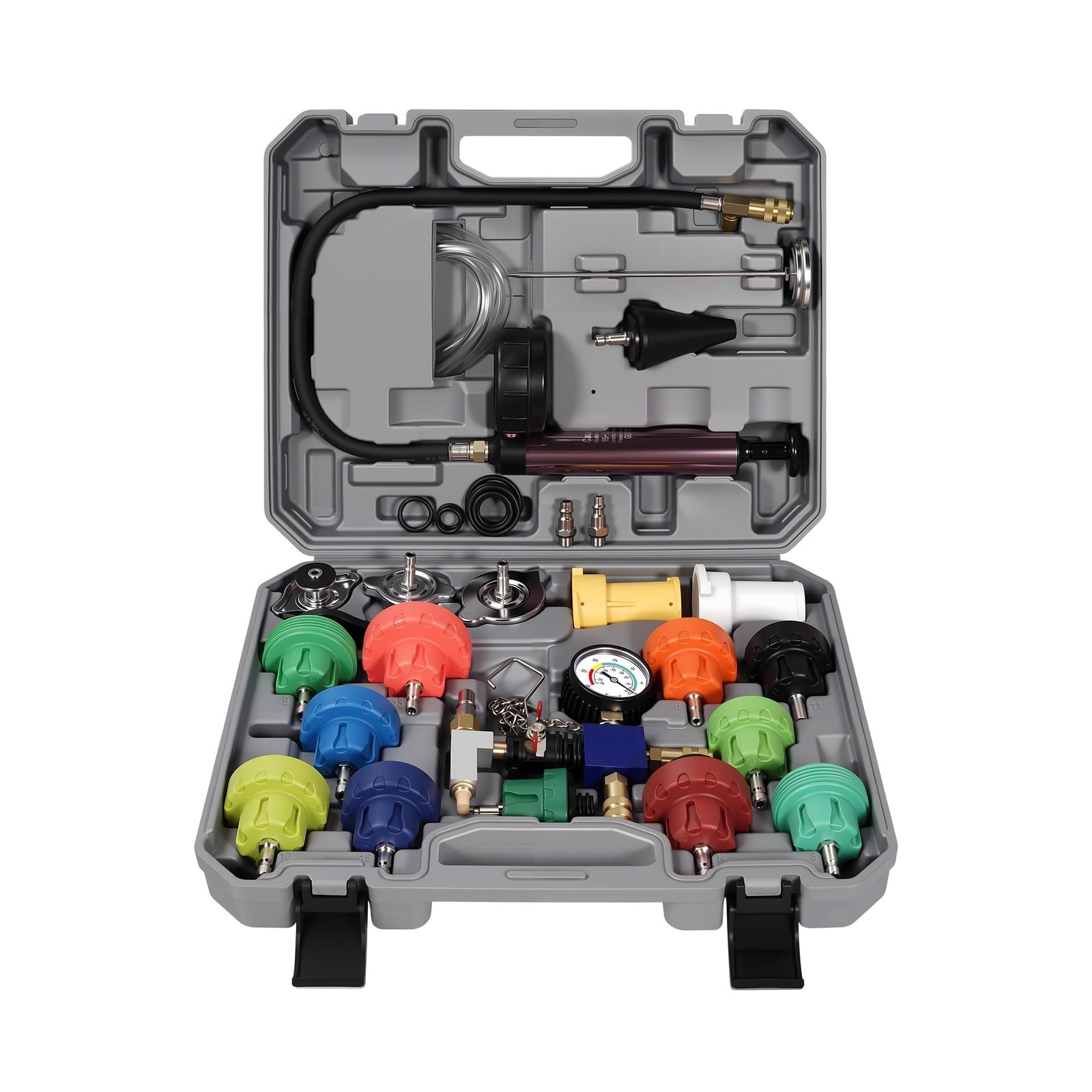 VTG VOGTEN 25PCS Coolant Pressure Tester & Vacuum Refill Kit,Radiator Pump Pr...