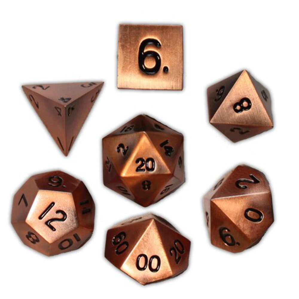 Norse Foundry - Gnomish Copper - 16-22mm RPG Polyhedral Dice (Set of 7)