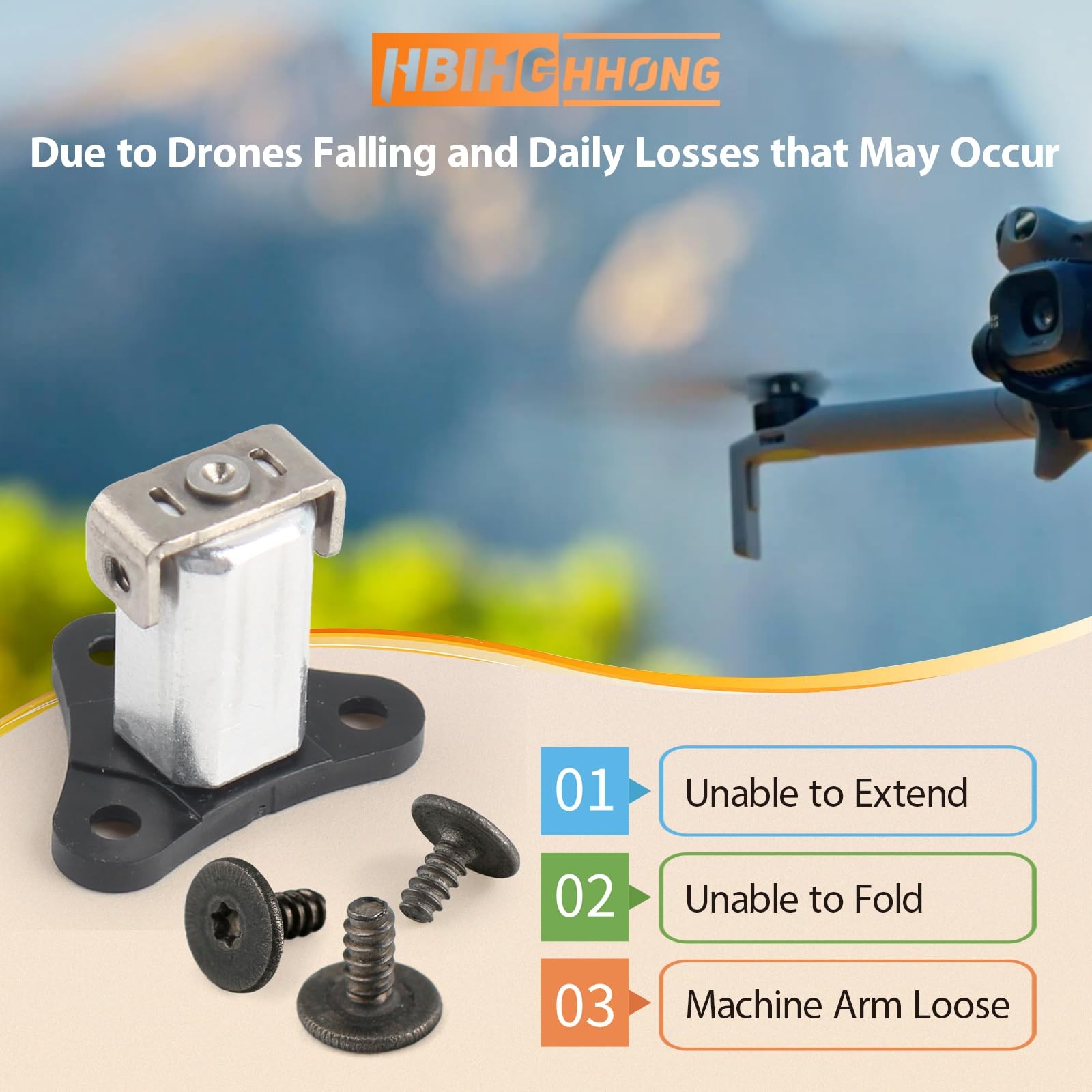 2Pcs Front Arm Axis Replacement for DJI Mini 5 pro Shaft Screws...