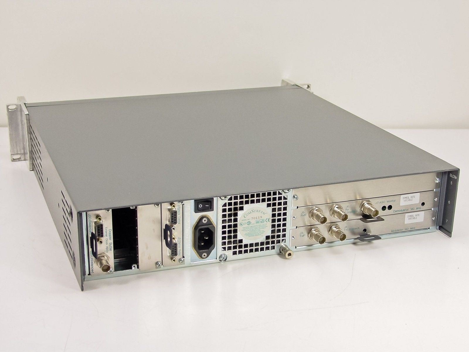 ComStream PSK Digital Satellite Modem, Doppler Buffer, 140 MHz Modulator CM701