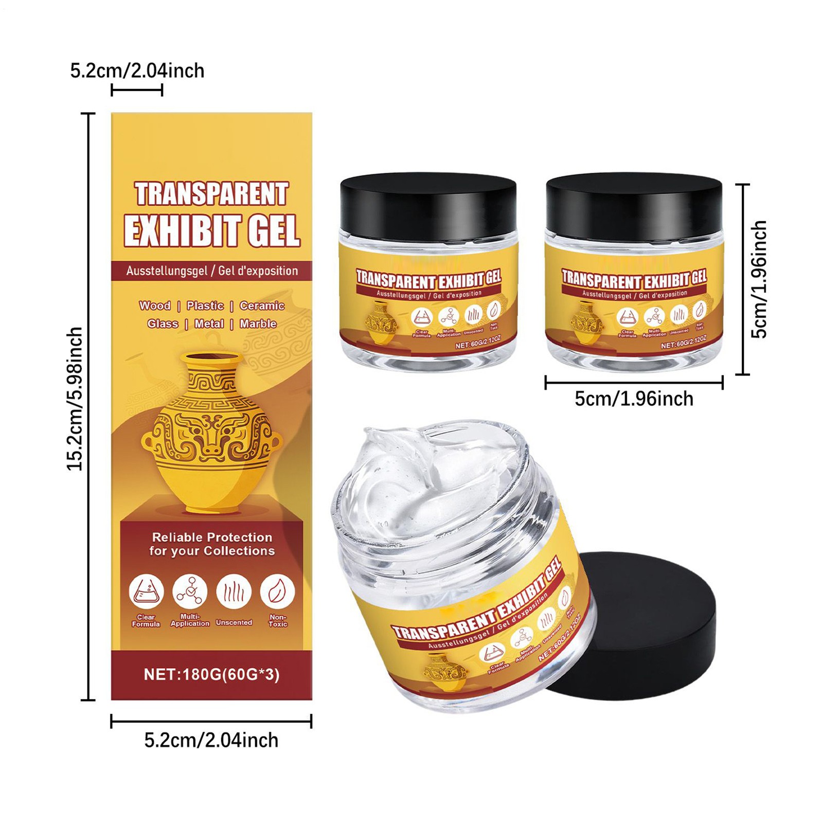 Museum Gel Removable Clear Portable Museum Putty Collection Artifacts
