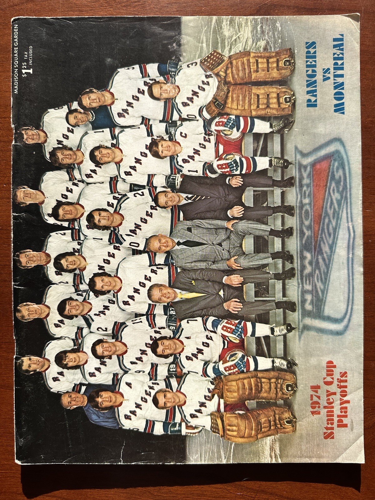 1974 New York Rangers Stanley Cup Playoffs Hockey Program vs Montreal VG writing