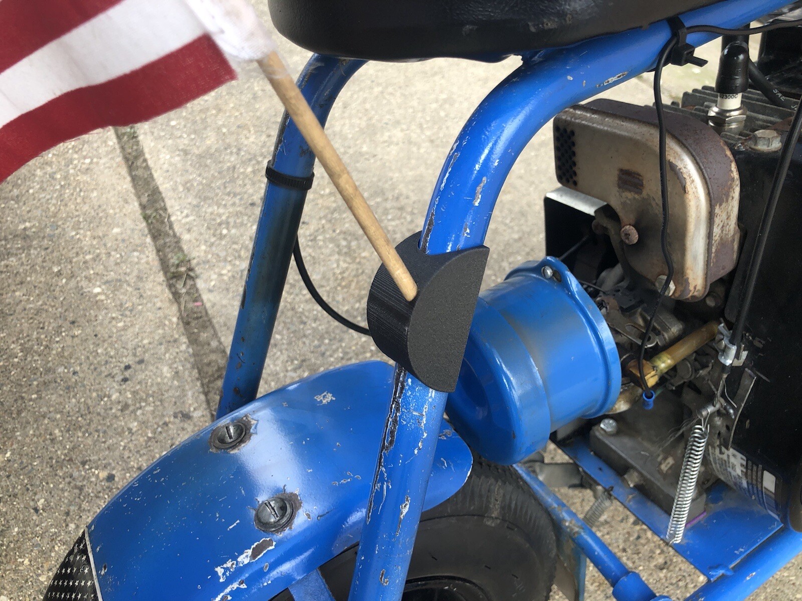 Mini Bike Flag Holder Carbon Fiber 7/8” Custom Nice!! Made in USA!!