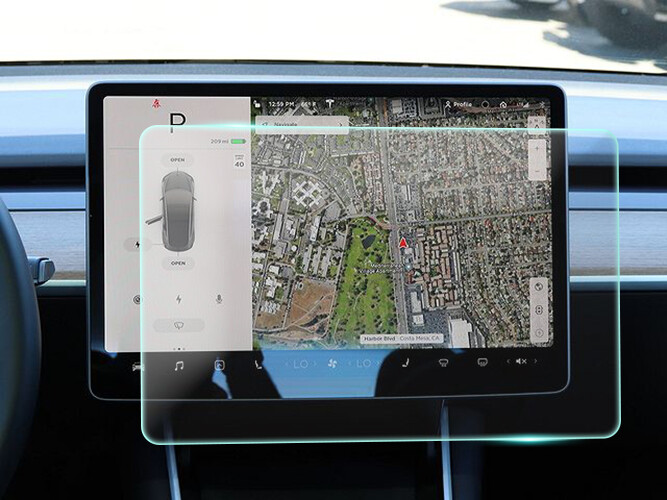 Crystal Clear Screen Protector for 2019 Tesla Model 3 Vehicle Navigation