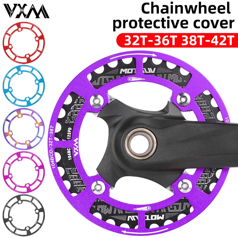104BCD Bike Chainring Guard Crankset Protector 32-42T MTB Sprocket Cover