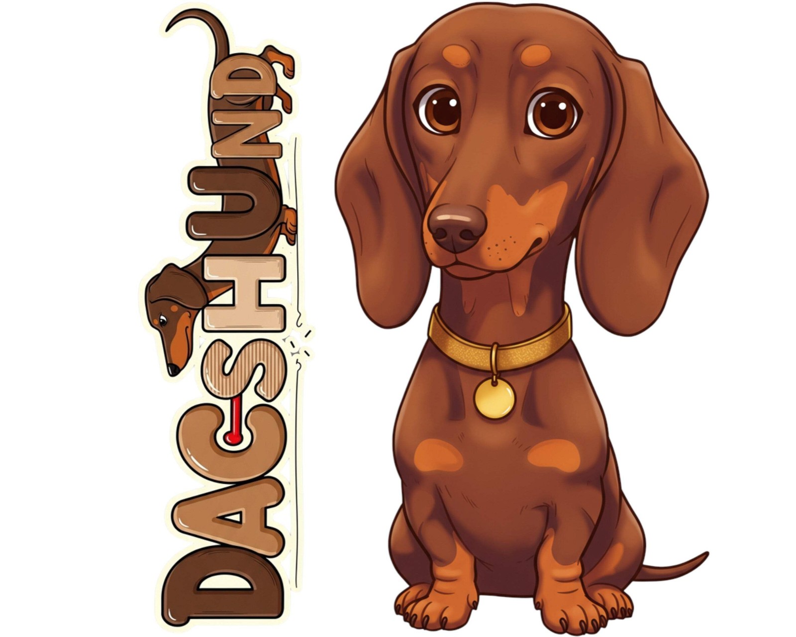 Dachshund Sticker and Magnet - the Wiener Dog Pawkins™ – Hound Dog Breed | Water