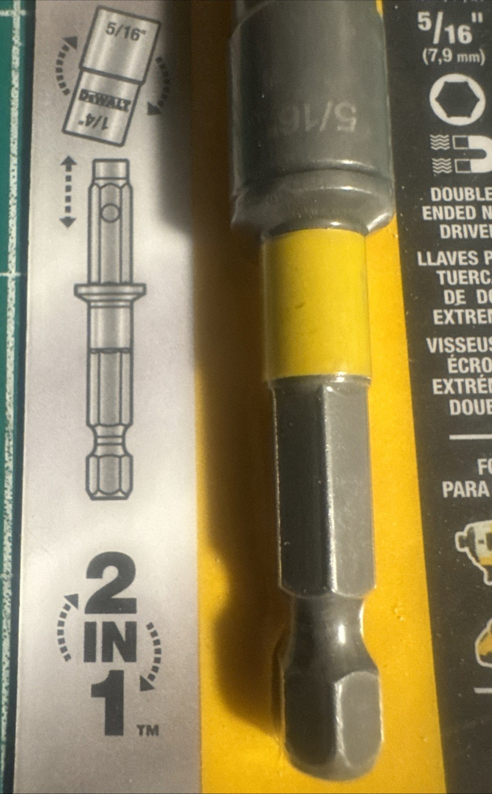 DeWALT MAX Impact Double Ended Magnetic Nut Driver (1/4” & 5/16”) 2 In 1 NEW
