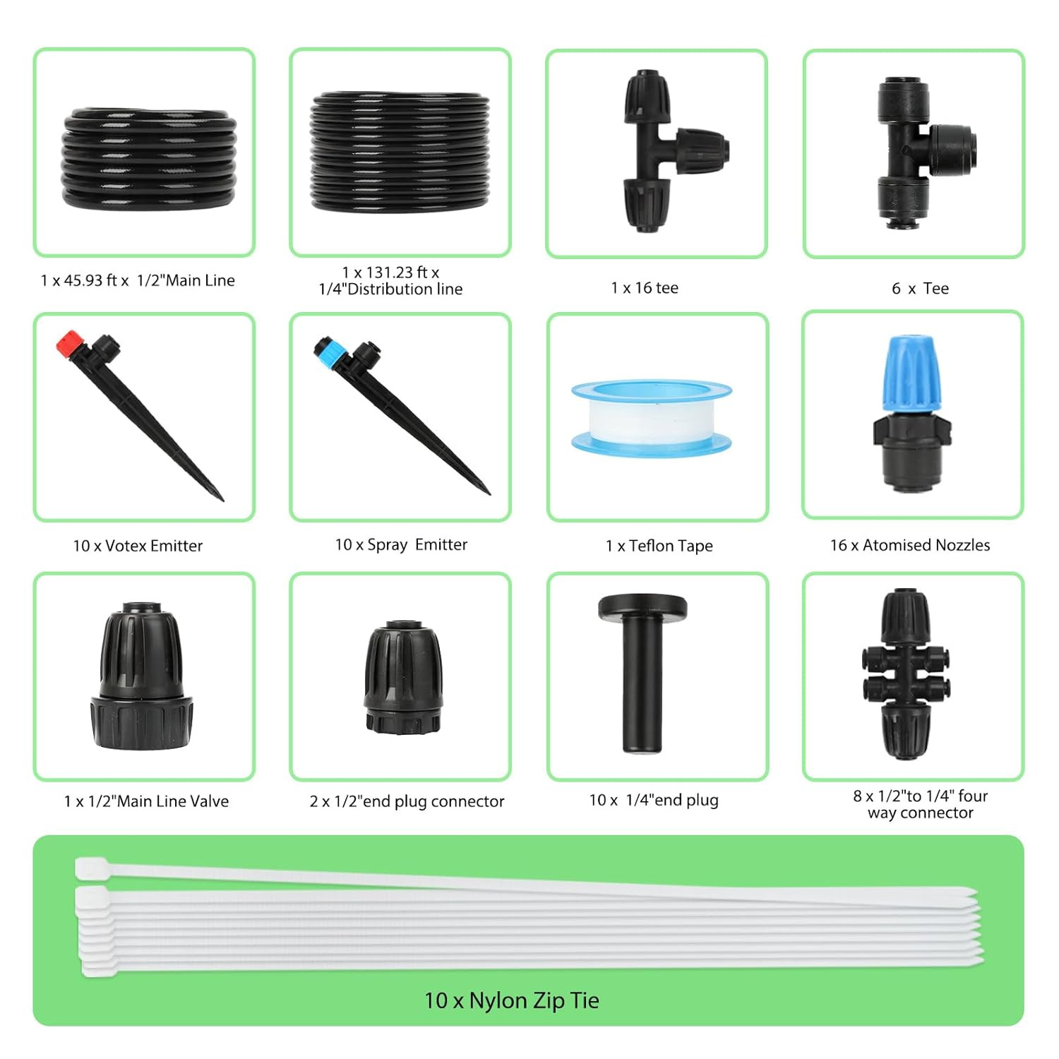 177FT Drip Irrigation Kit – 2026 New Quick-Connect Micro Irrigation System with