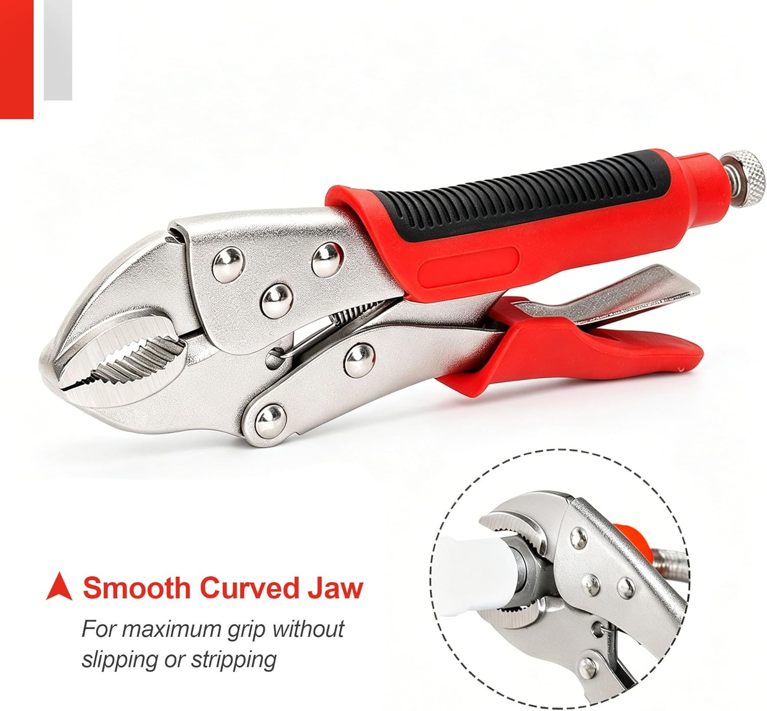 4-Piece Locking Pliers Set with Heavy Duty Grip, Red
