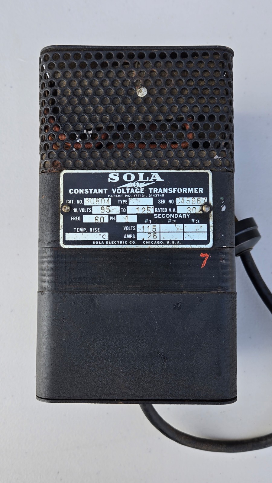SOLA Vintage Constant Voltage Transformer Model 30804 115v FOR HIFI AUDIO
