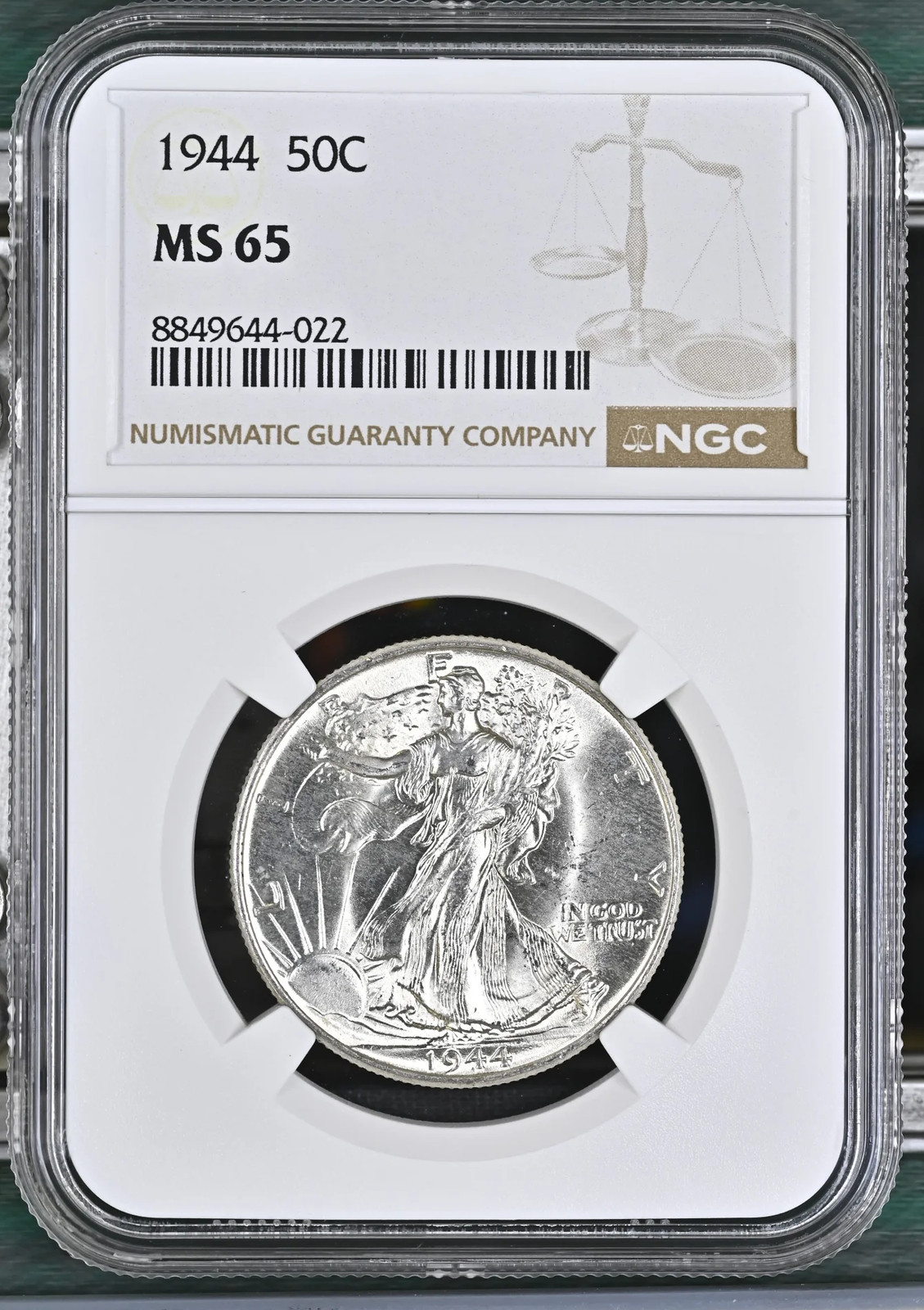 1944 Walking Liberty Half Dollar NGC MS-65