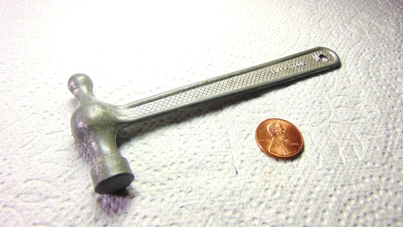 Vtg SLIKKA TOOL Die Cast Ball Peen Hammer Small Made In England 5" Toy Hammer
