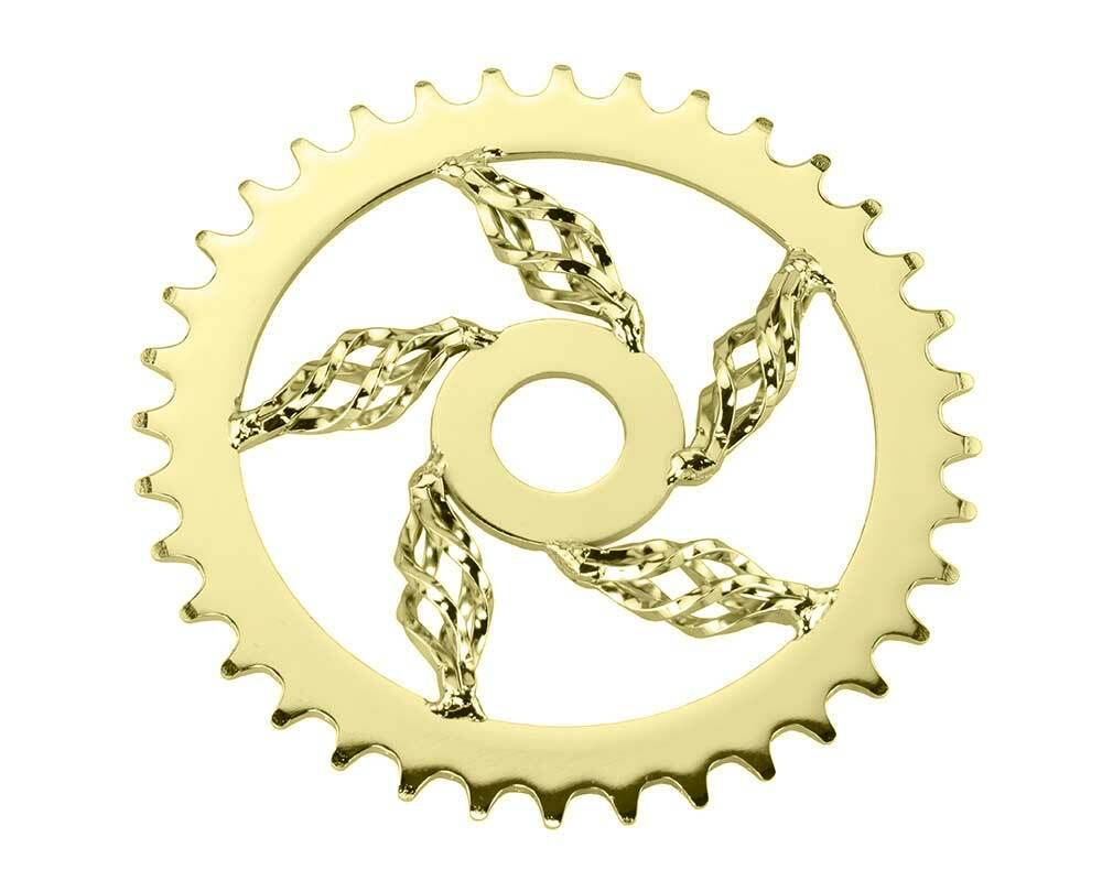 Bike Lowrider Cage Twisted Steel Chainring 1/2 X 1/8 36t Gold.