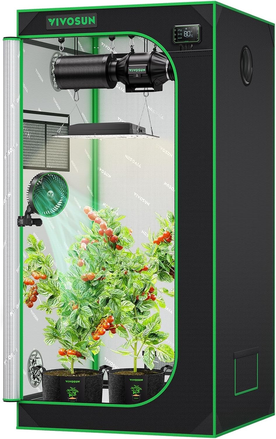 S276 32"x32"x63" Grow Tent High Reflective Mylar W/ Observation Window & Floor