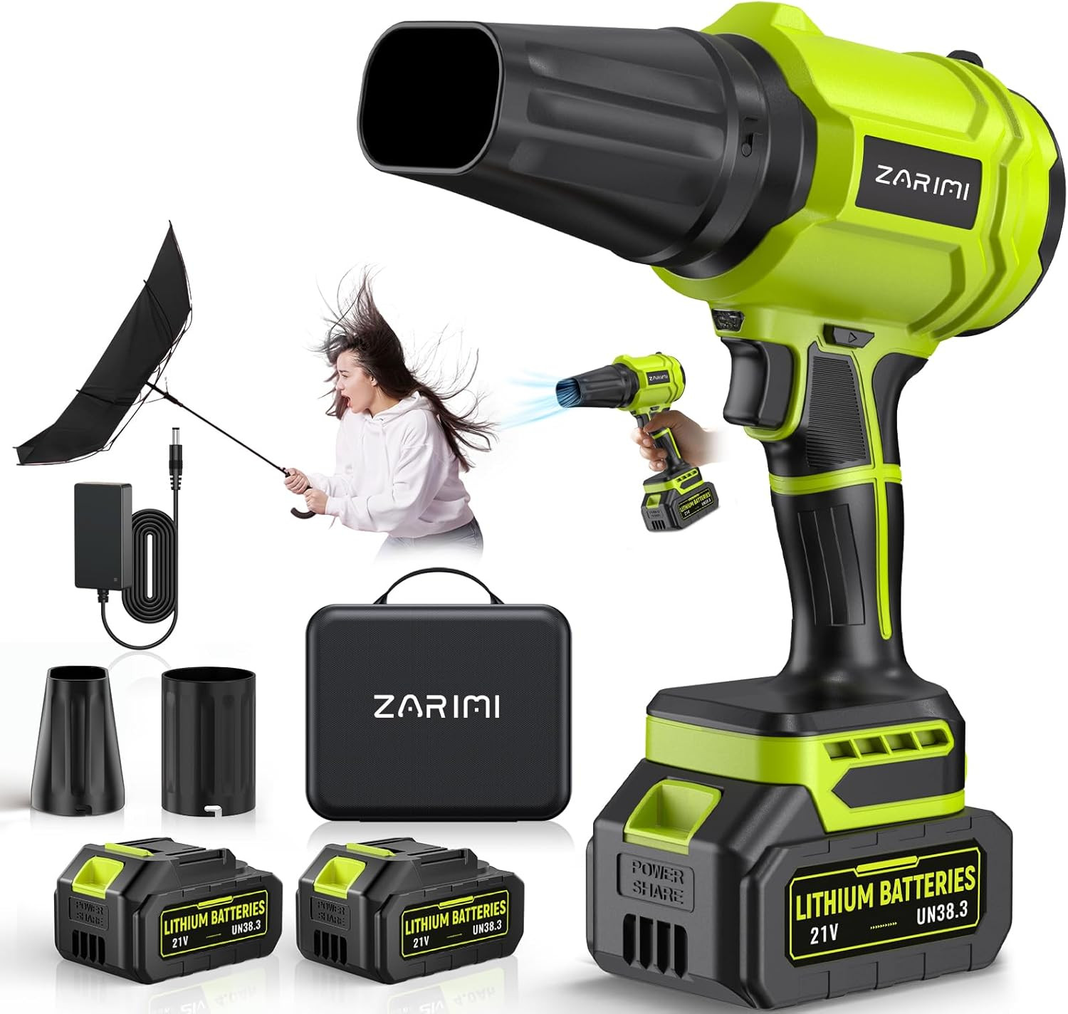 Cordless Leaf Blower, 980,000 RPM Handheld Leaf Blower with 2 X 4.0Ah Batteries