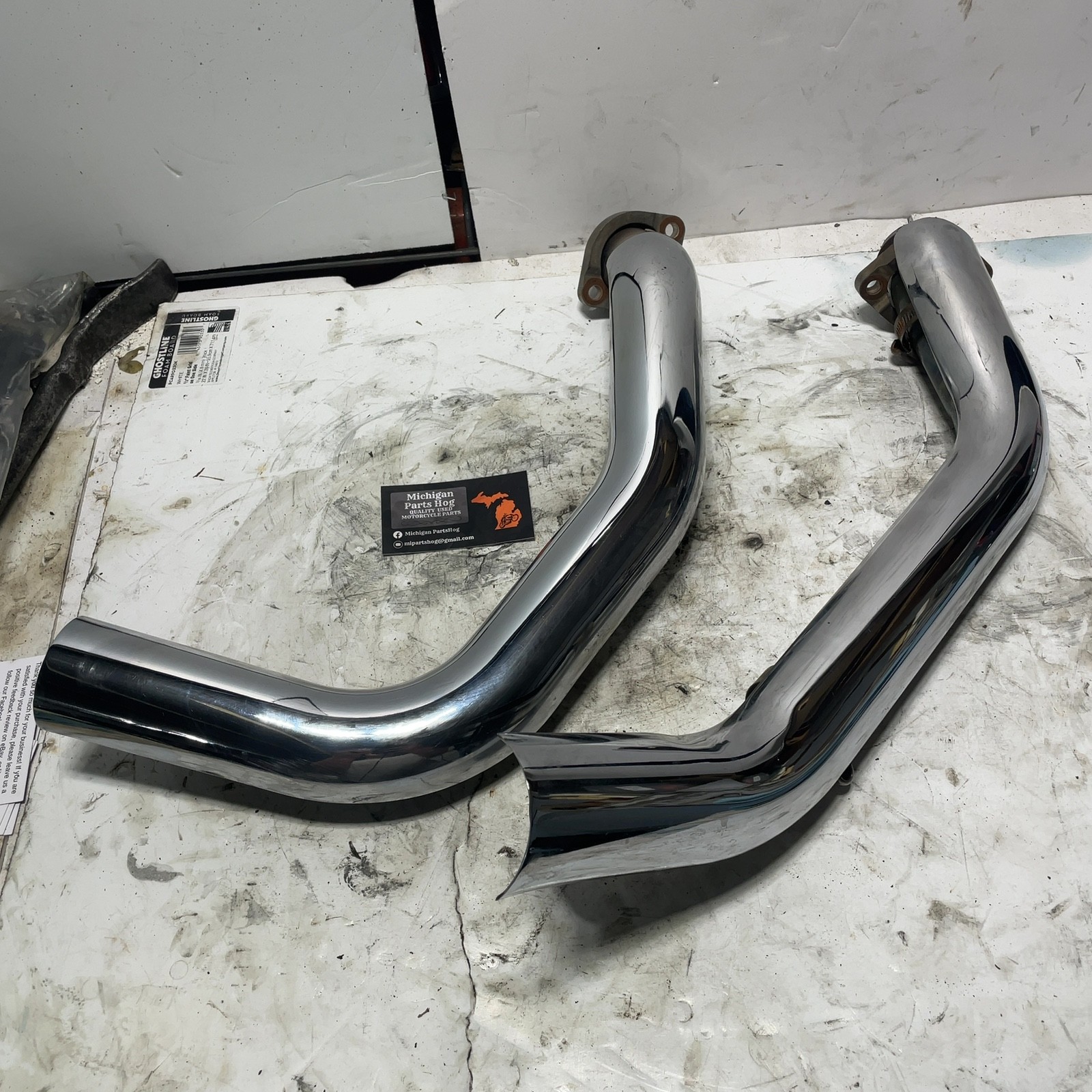 04-06 Harley Sportster XL 883 1200 OEM Header Pipe Set w/ Heat Shields