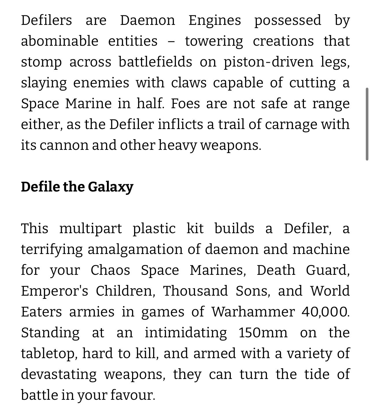 Defiler - Chaos Space Marines - Daemon Engine - Brand New & Sealed