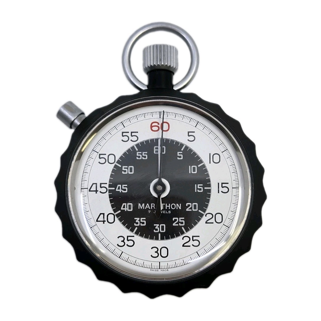 Vintage Working Swiss Marathon 7 Jewels Gallet Stopwatch Gallet MIL-S-14823
