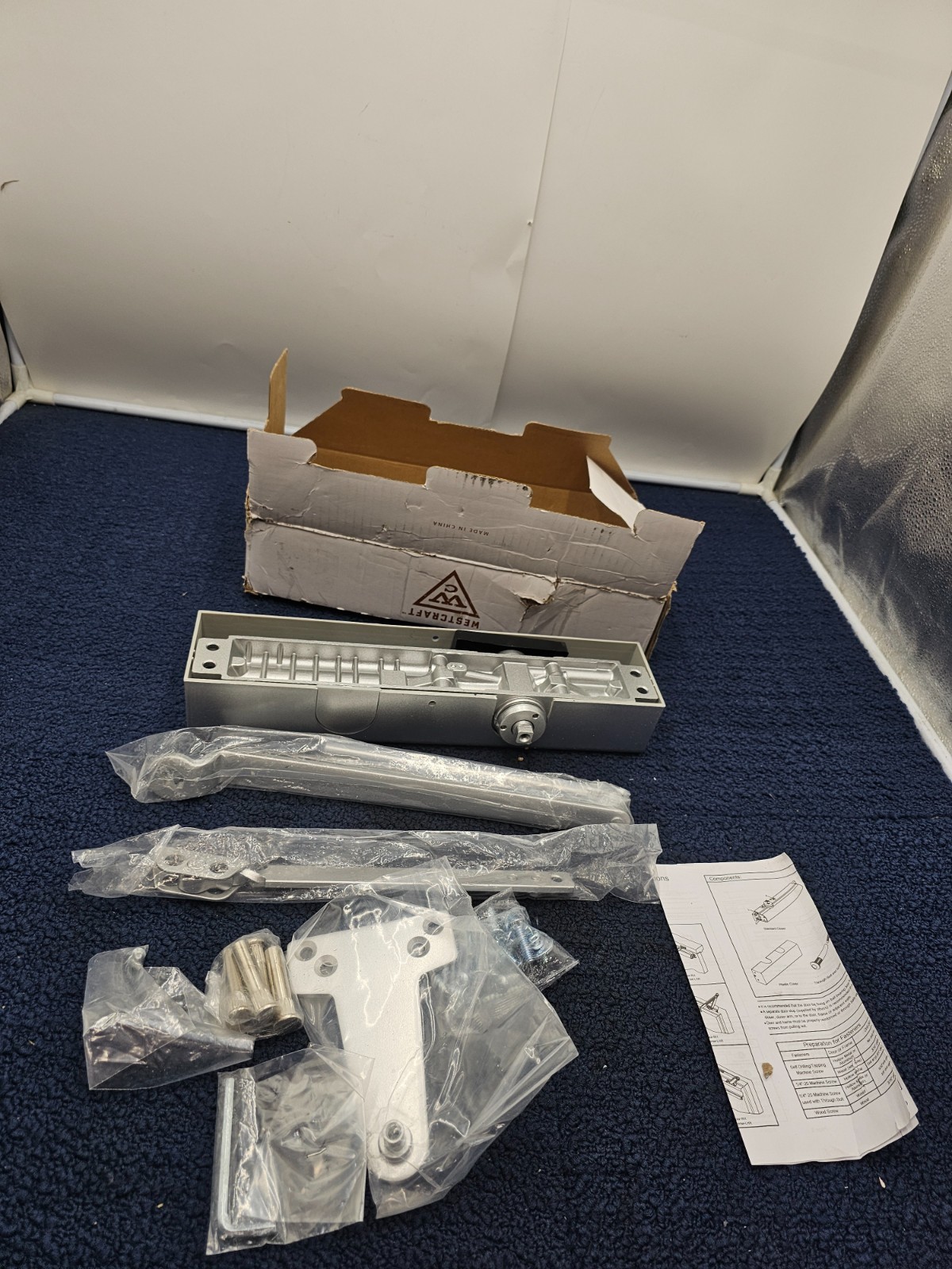 Westcraft 7507374 WCHD1SZ14DCAL Commercial Door Closer Adjustable Size