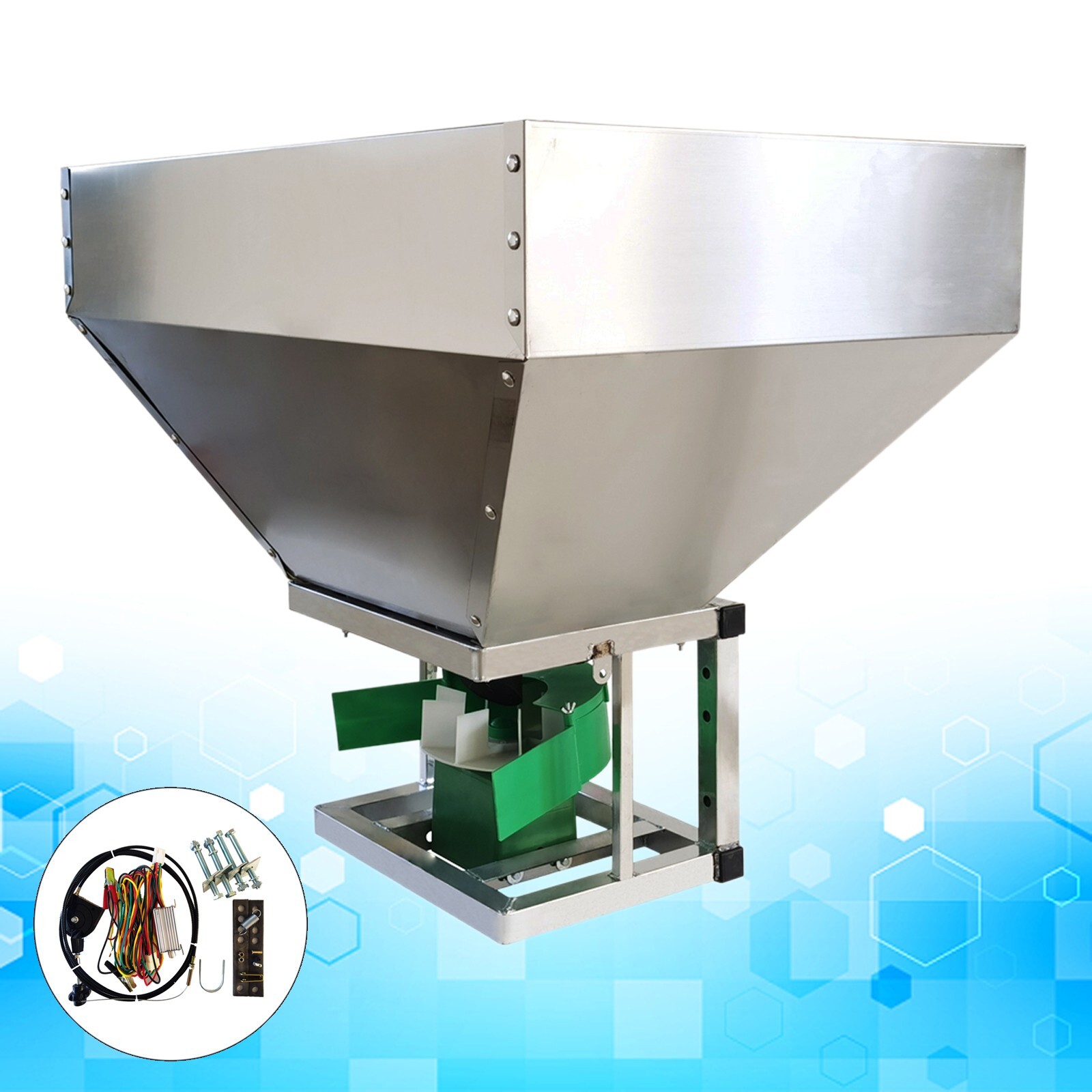 12V 42.3gal Capacity Stainless Steel Tractor Spreader for Granular Fertilizer
