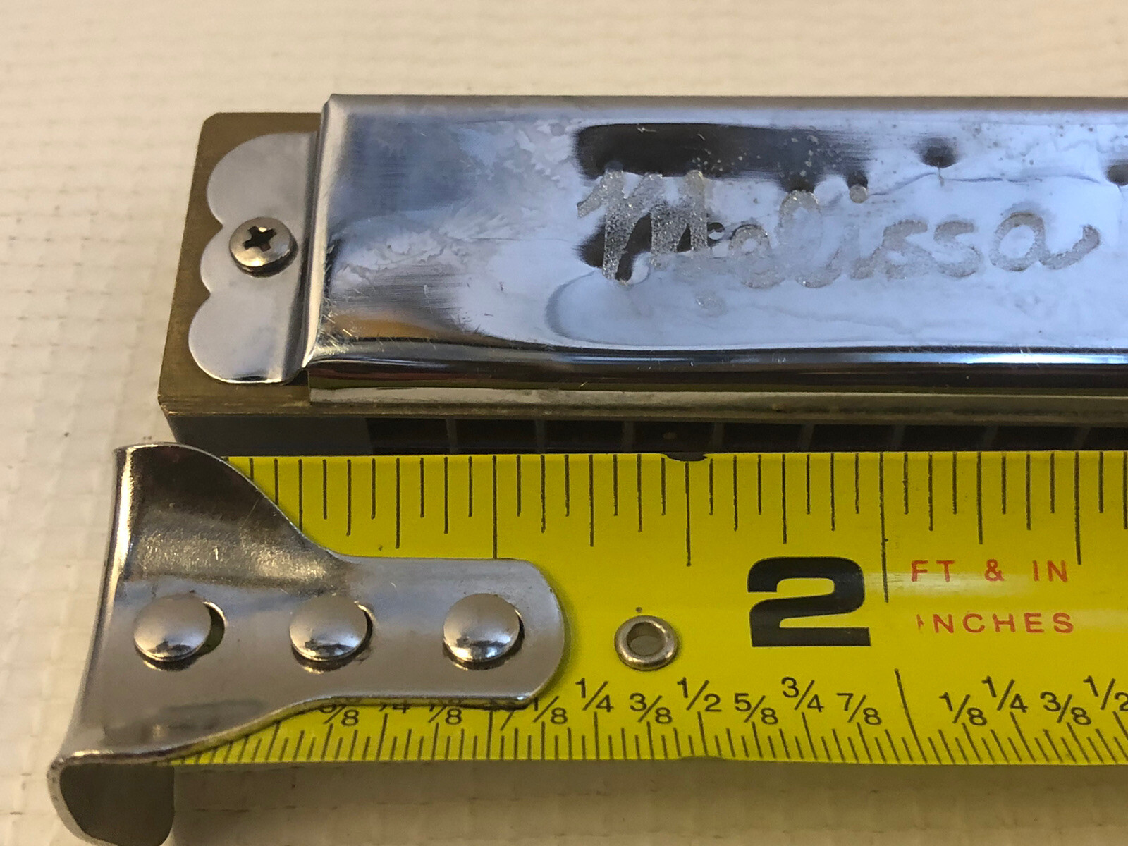 HARMONICA Instrument Music Make Chrome Plastic Brass Stainless MELISSA & DOUG 5”