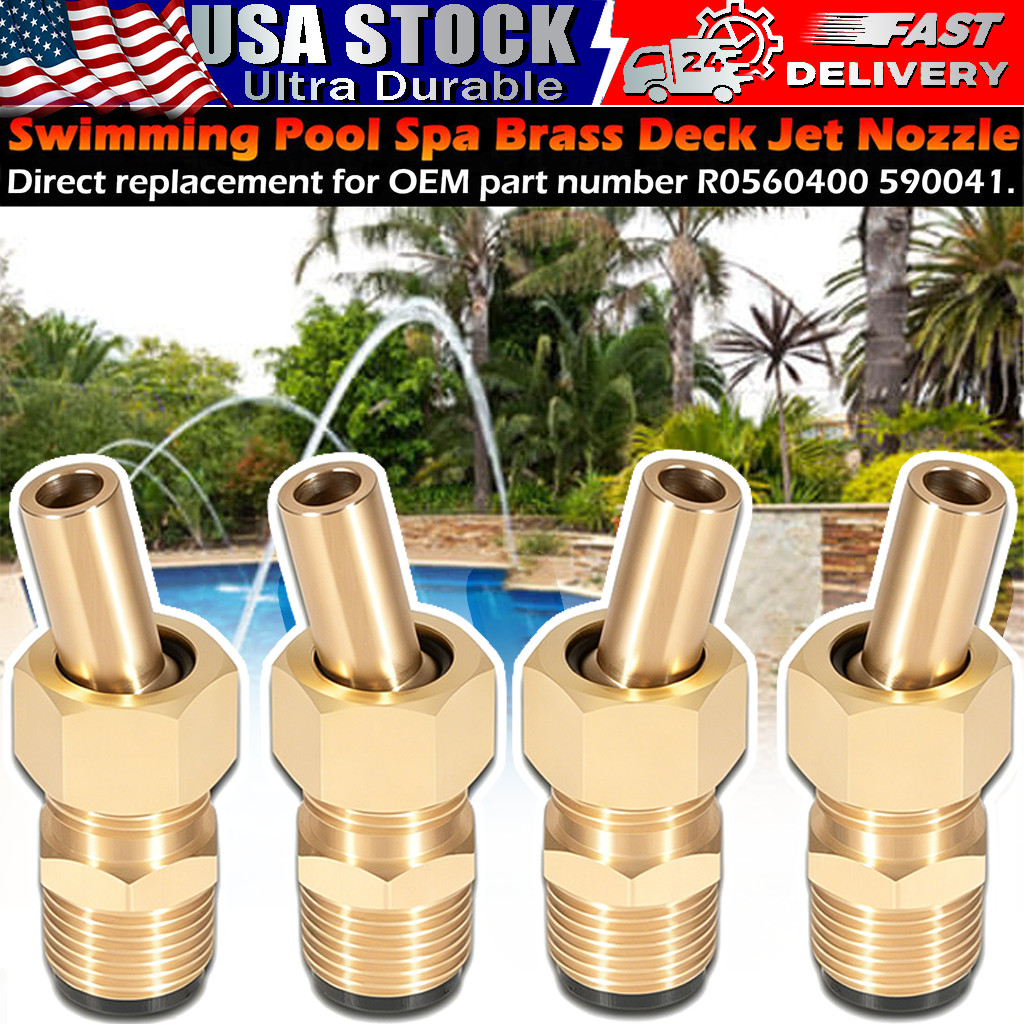 4 Pack Swimming Pool Spa Brass Deck Jet Nozzle Replacement For R0560400 590041