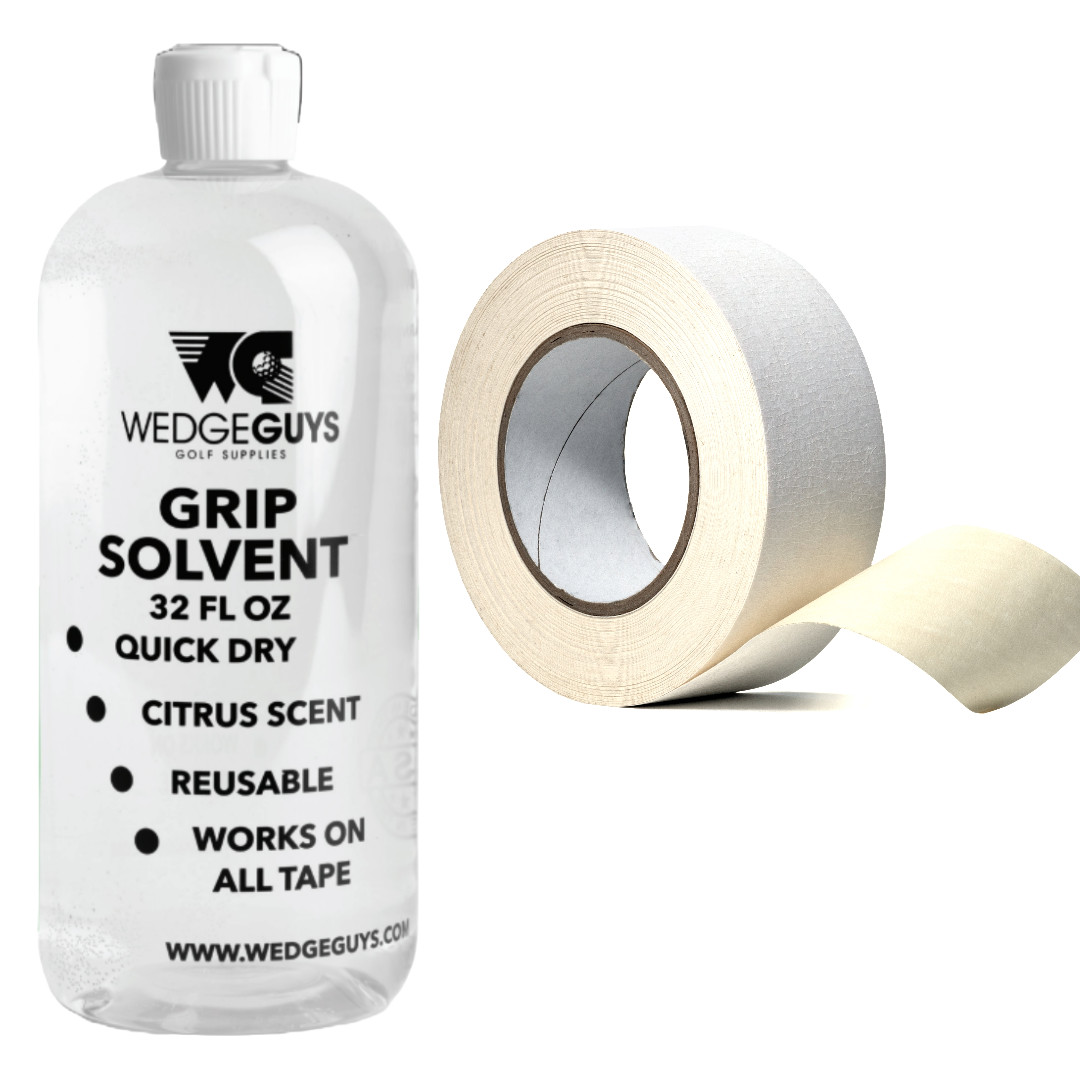 Golf Club GRIP KIT 32oz Grip Solvent + 2" x 18 yard Double Side Grip Tape Roll