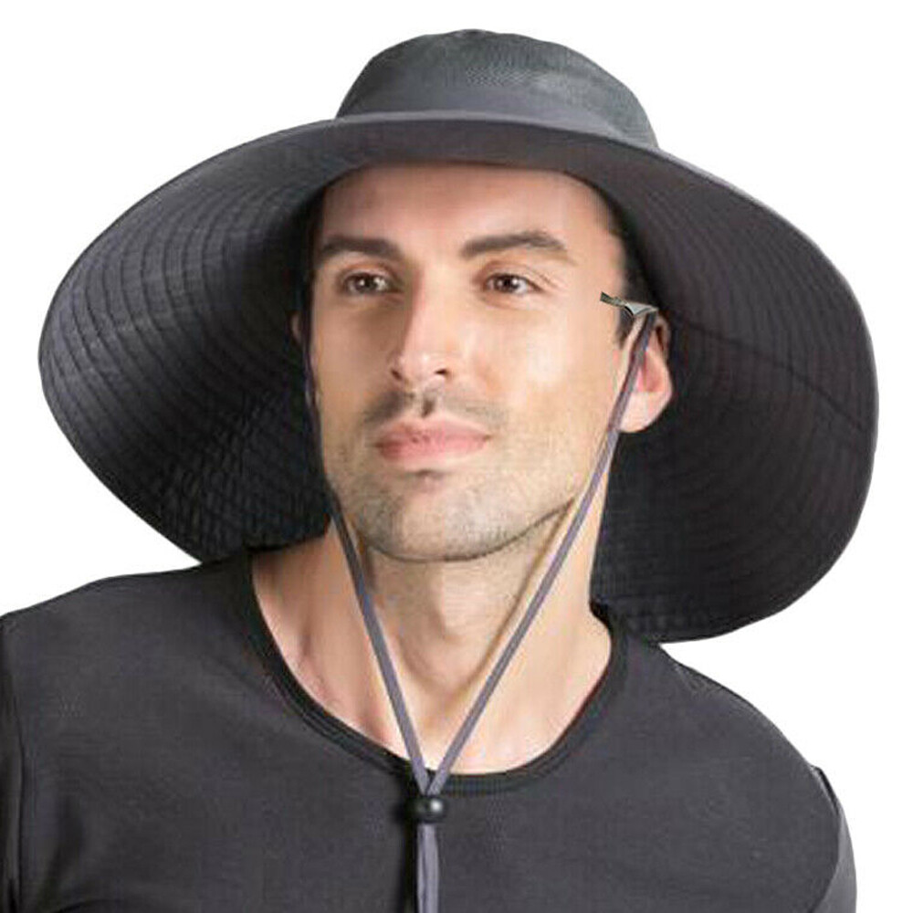 Men Wide Brim Sun Hat UV Protection Bucket Hiking Camping Fishing Safari Summer