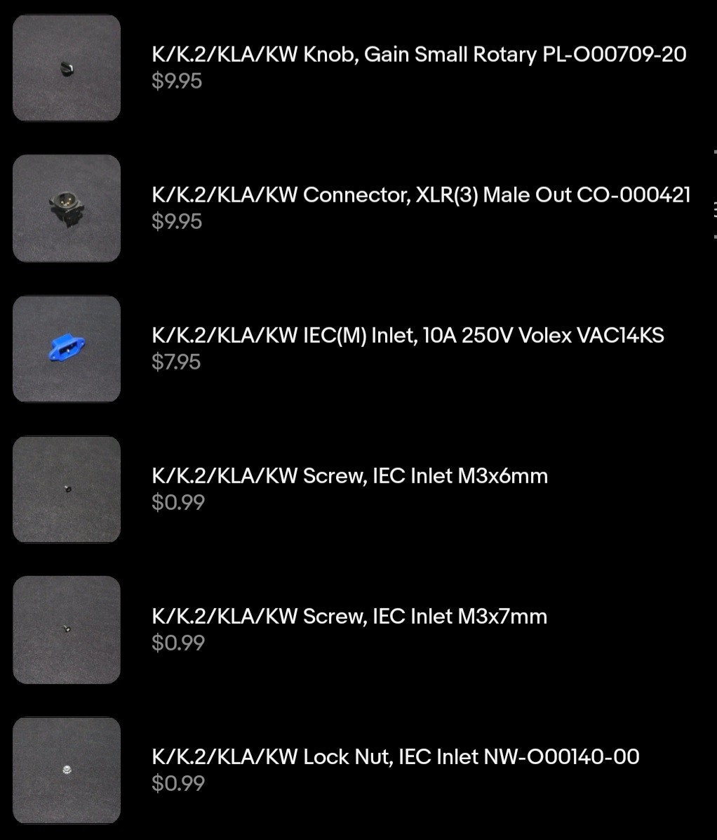 QSC K Speaker Original Manufacturer Parts ***USED SALVAGE*** KLA KW K12.2 K12