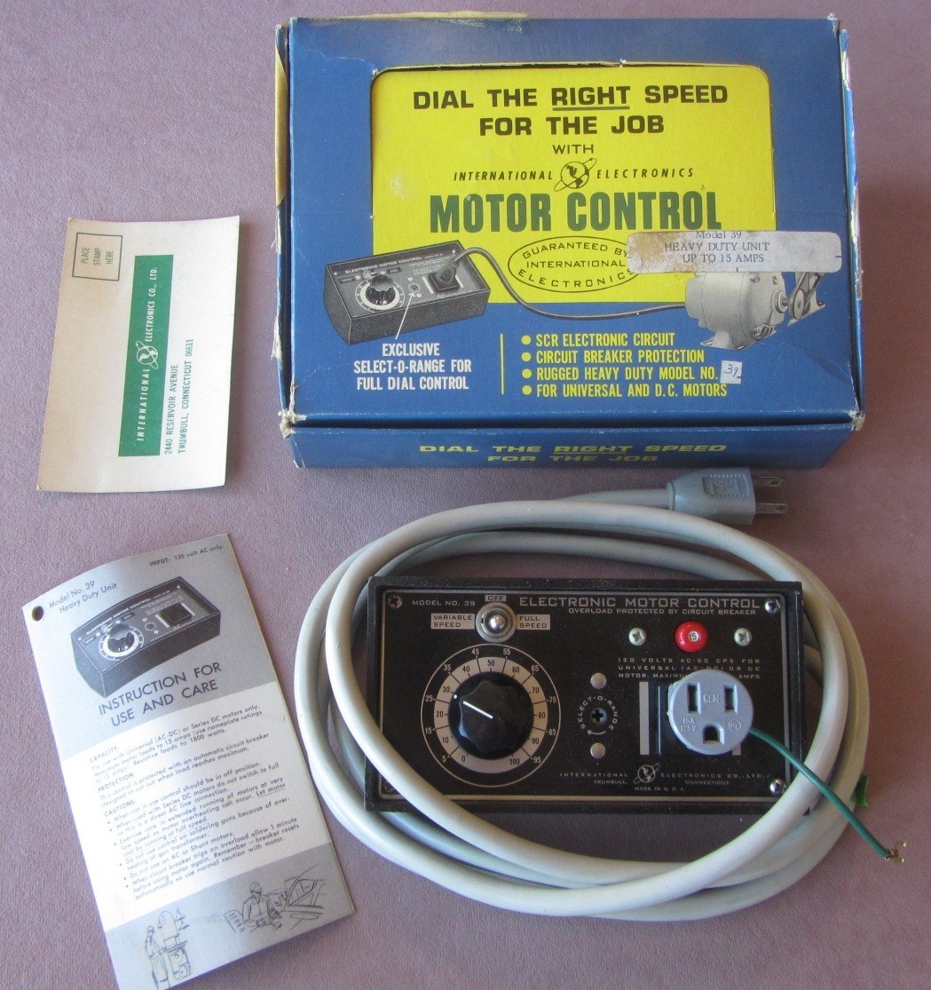 Vtg International Electronics Model 39 Motor Control 15 Amp Toggle Switch Mint
