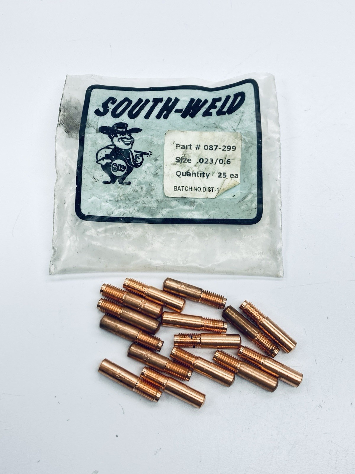 Lot of 15 SOUTH-WELD 087-299 Welding Contact tip .023" / 0.6