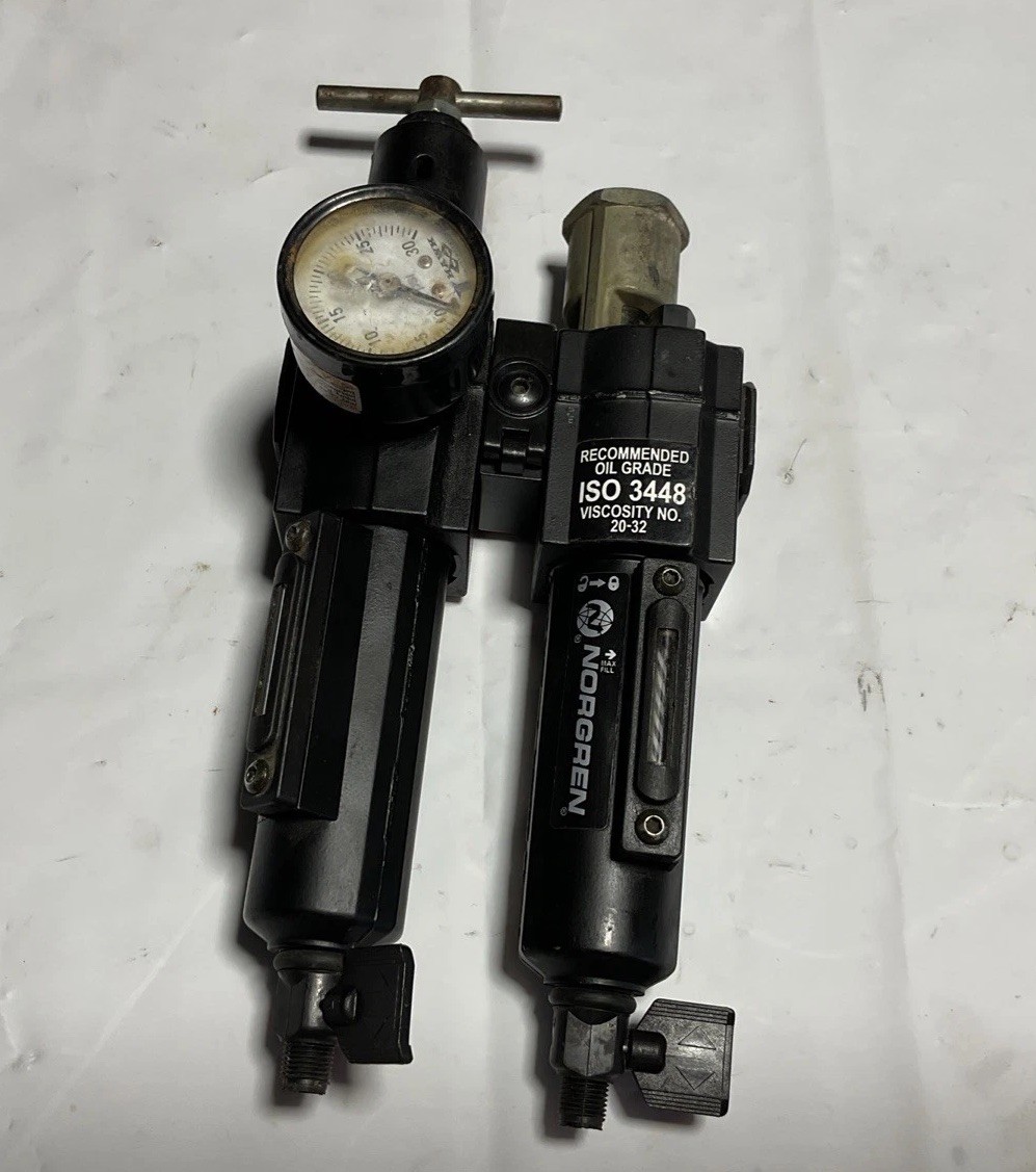 Norgren Exelon pressure regulator B72G-2AT-QU3-RSN with Norgren L72N-2AP-QUP