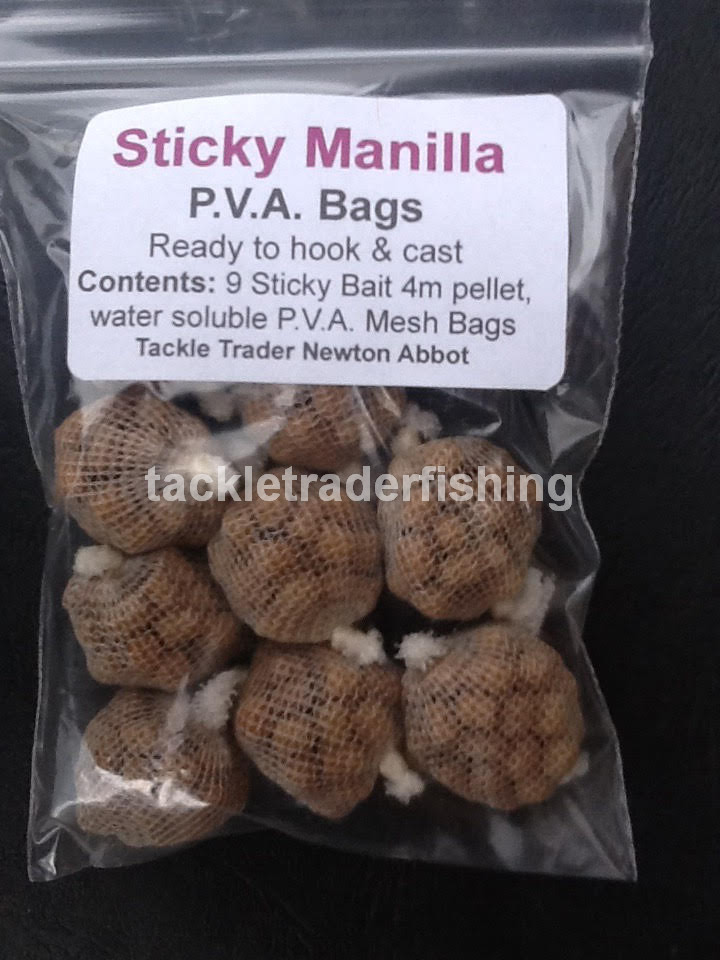 STICKY MANILLA PVA BAGS - READY TO HOOK & CAST 9 x 20mm TEA BAGS OF 4mm PELLETS