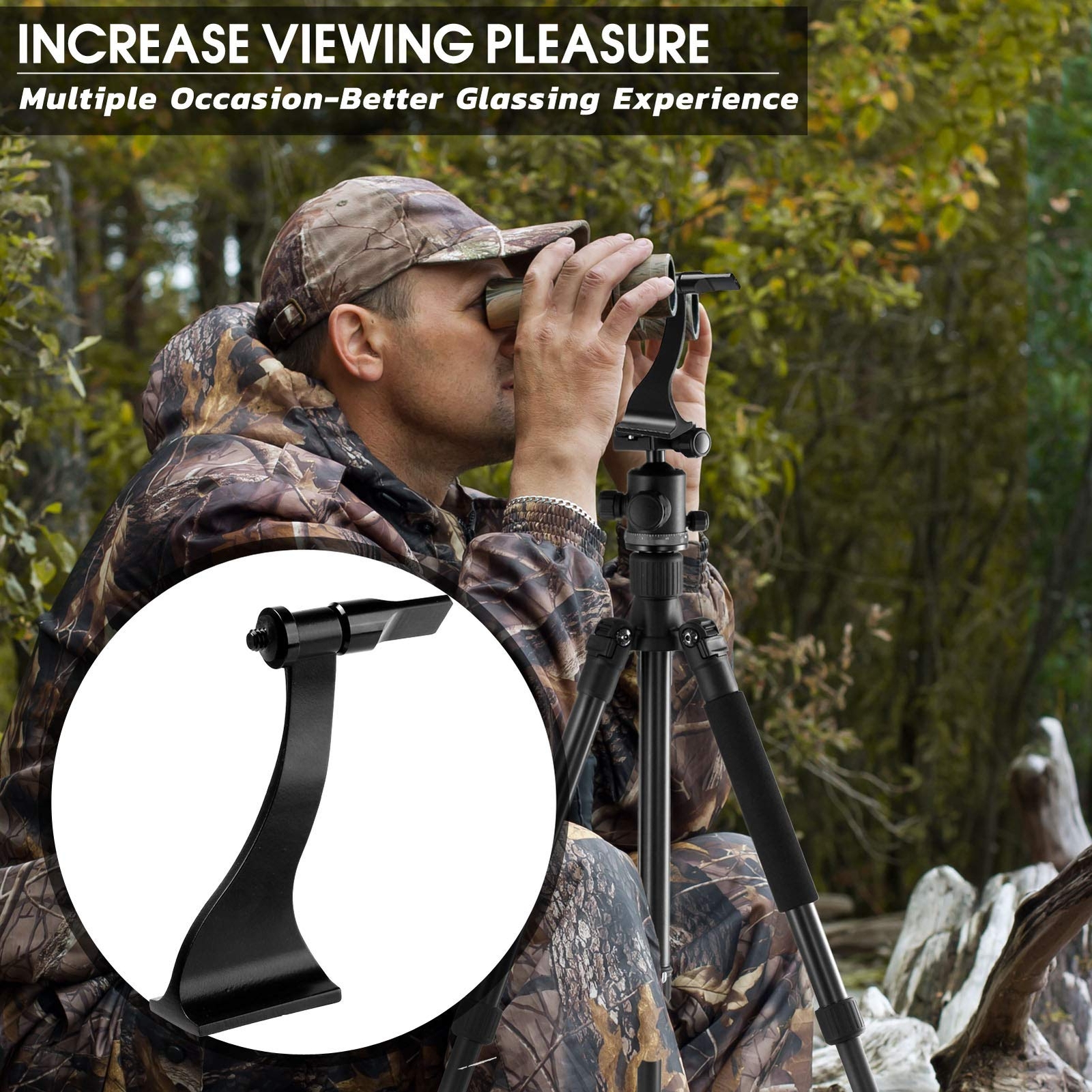 Binocular Tripod Adapter, Binocular Mount 1/4 Inch Threading Mount Aluminium,...