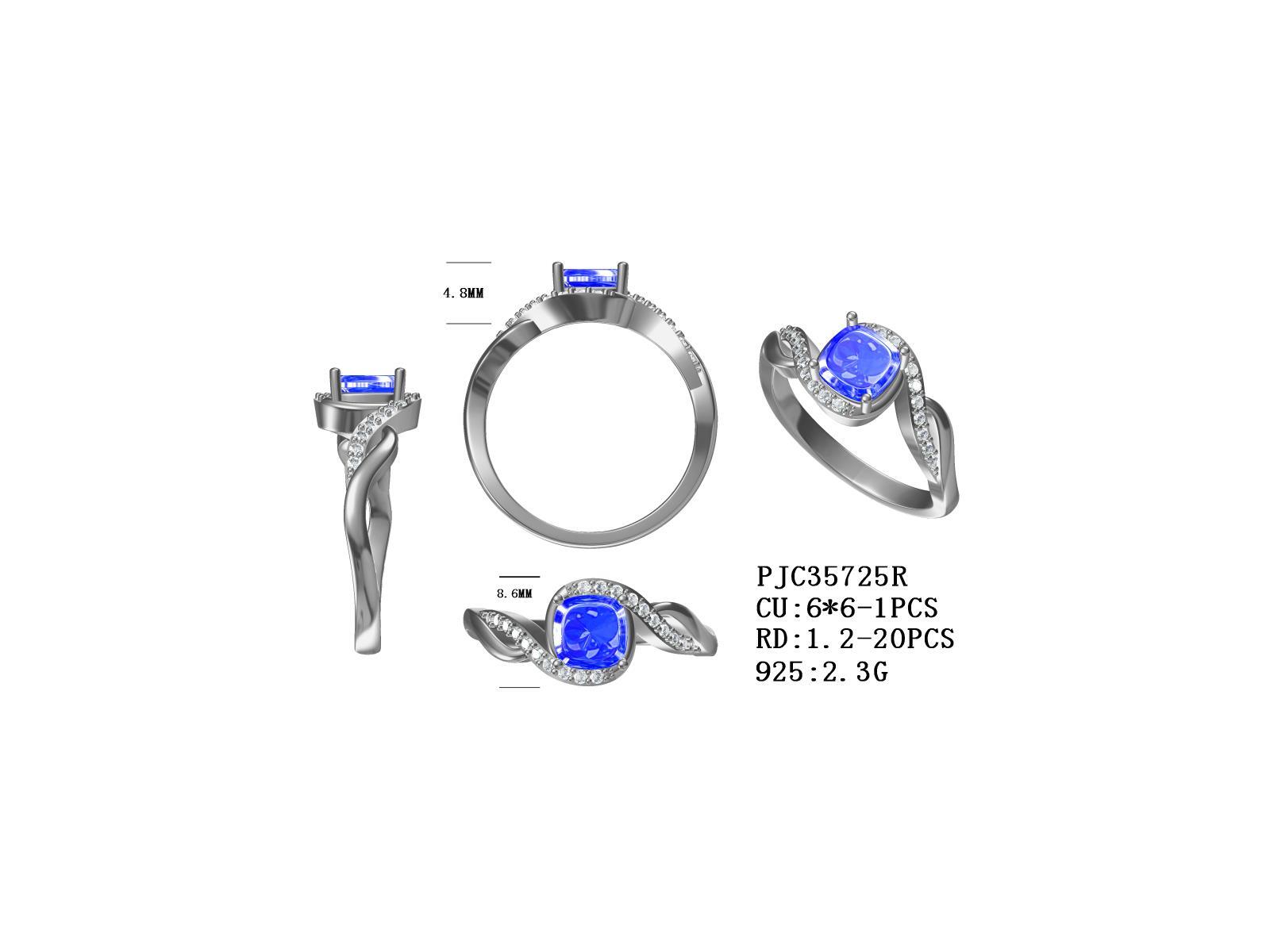Sterling Silver Semi Mount Ring Setting Cushion CU 6x6mm Round RD 1x1mm 1-stone