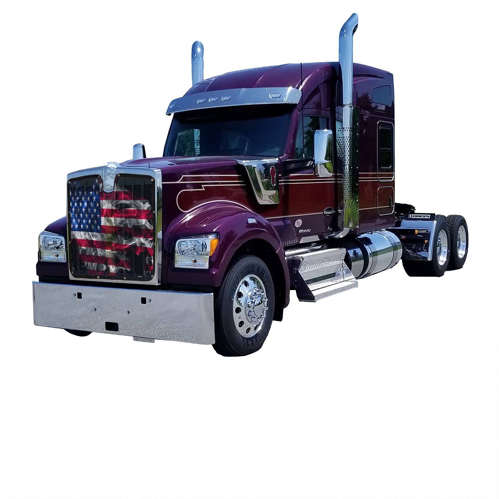 Premium Smokey Flag  Bug Screen Fits Kenworth W990 By GrilleAdz