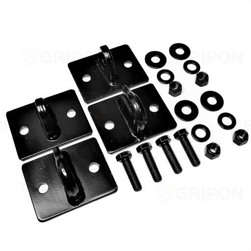 GRIPON (Pack of 2) 5/16in Bolt On Grab Hook Mount with Clevis Mount - Black