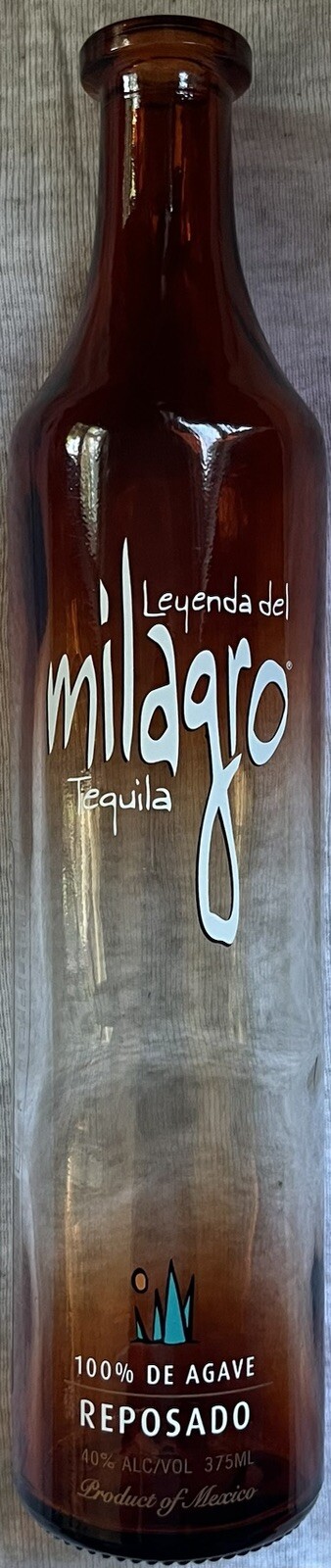 Empty Leyenda Del Milagro Tequila 375 mL Glass Bottle Reposado Orange Crafting