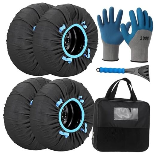 Pack Automotive Snow Socks for Tire, Traction Aid Anti Slip Tire Covers M 4