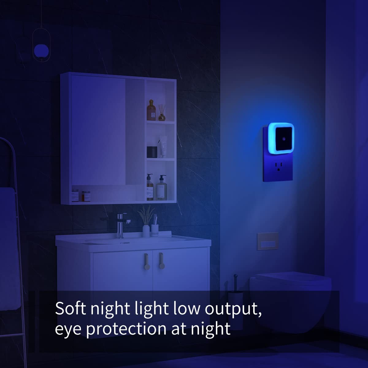 6 Pack Blue LED Night Light Plug In, Dusk to Dawn Sensor Automatic on and Off