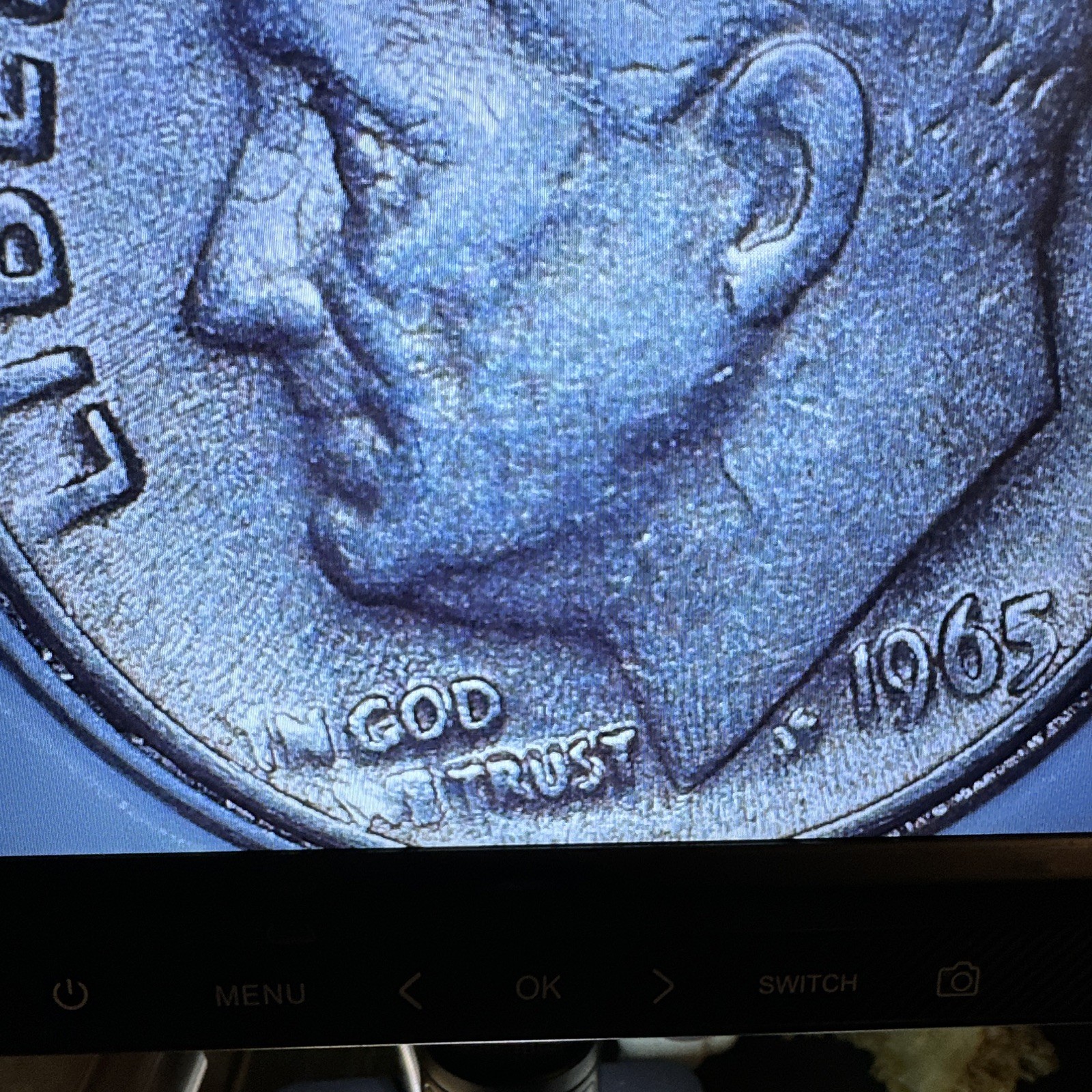 1965 Roosevelt Dime 10C Missing Clad Layer Variety, Philadelphia Business Strike