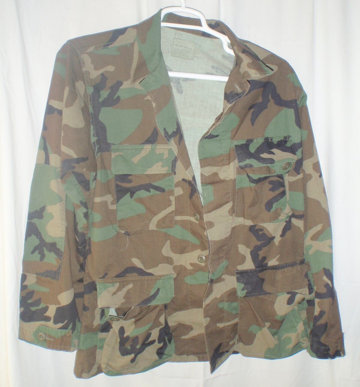 US Army Military Field Jacket Coat Woodland Camo Medium Regular