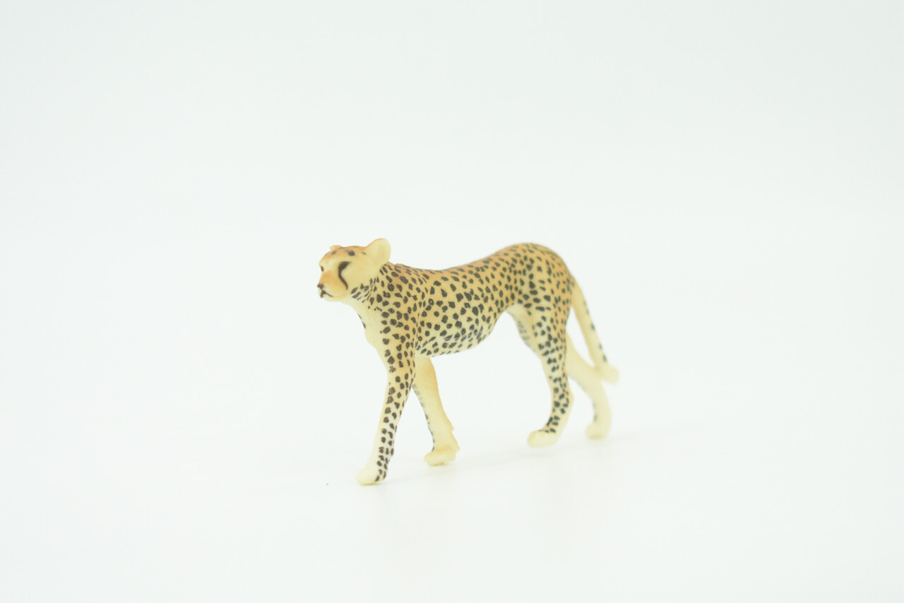 Cheetah Toy, Hand Painted Rubber Cheetah, Realistic Cat Model, Gift 3 " SF28 B45