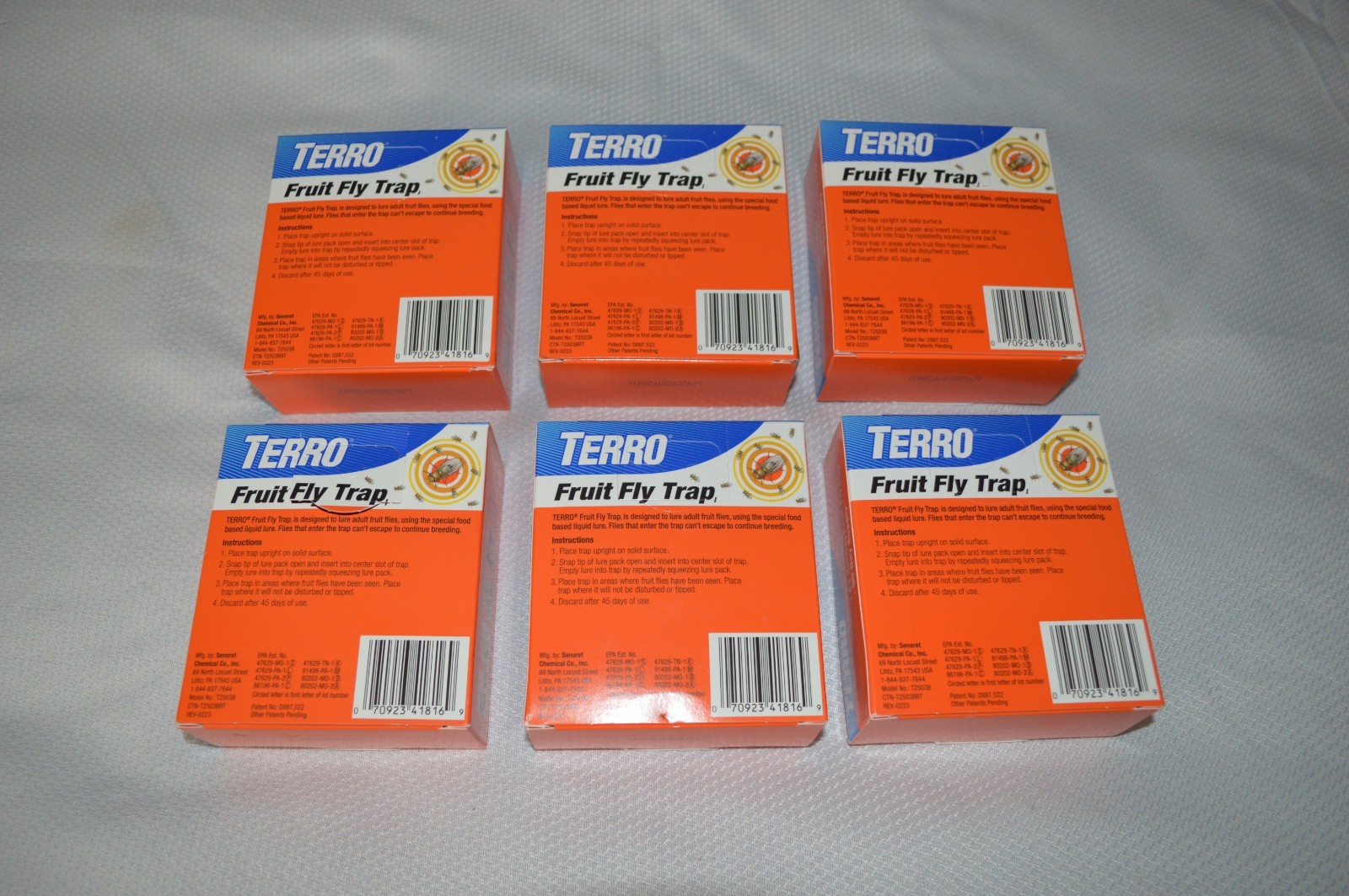 TERRO ~ FRUIT FLY TRAPS ~ #1 FRUIT FLY TRAP ~ 90 DAY SUPPLY ~ 2 TRAPS PER BOX