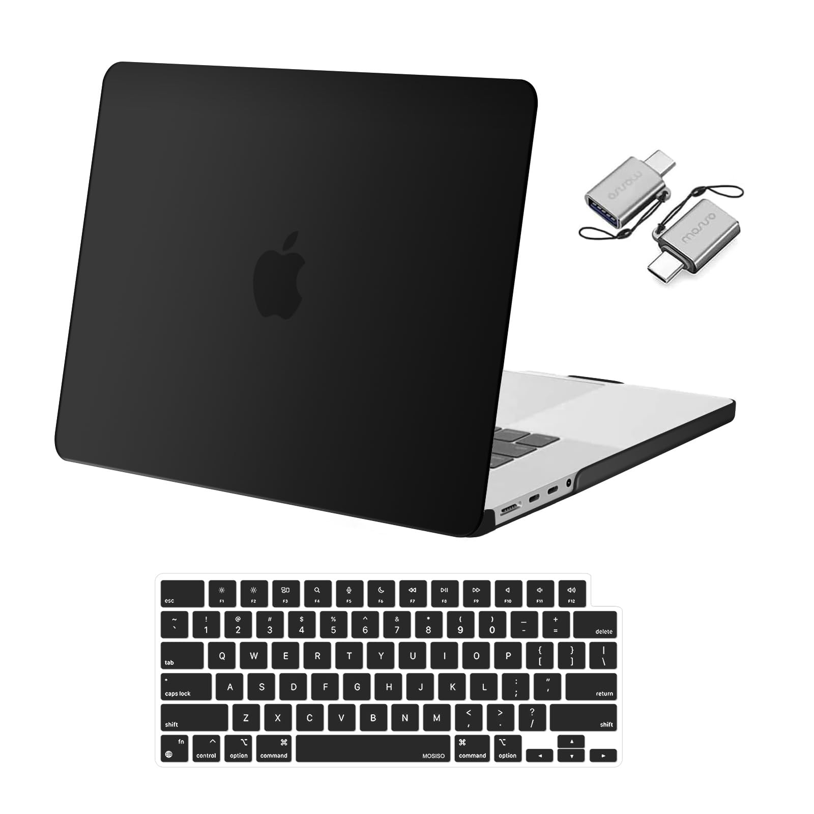 MOSISO Compatible with MacBook Pro 16 inch Case M5 2026 M4 2025 M3 M2 Black