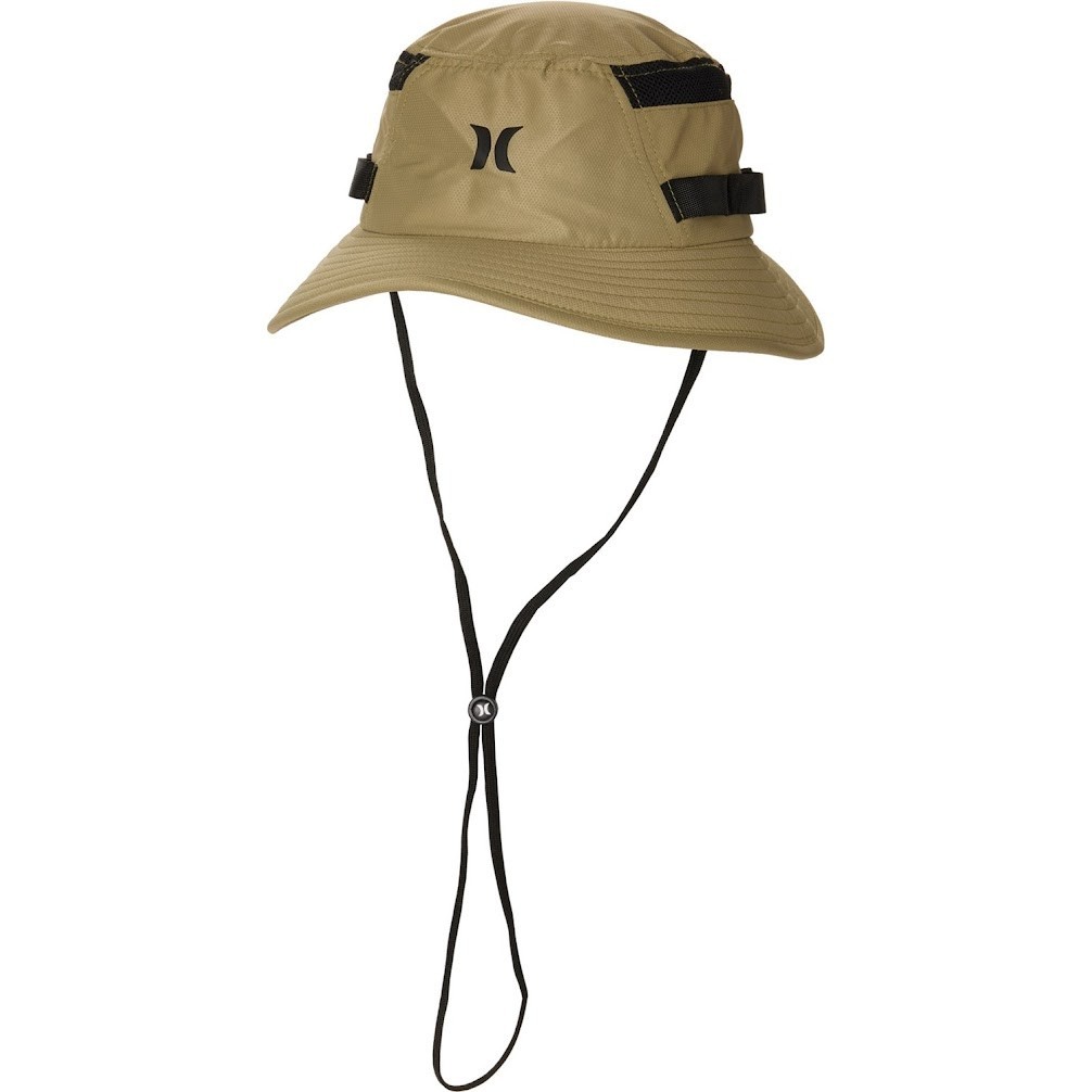 Hurley Boonie Hat L XL Olive Black Light Ripstop Mesh Vent Drawcord UPF 50+ New