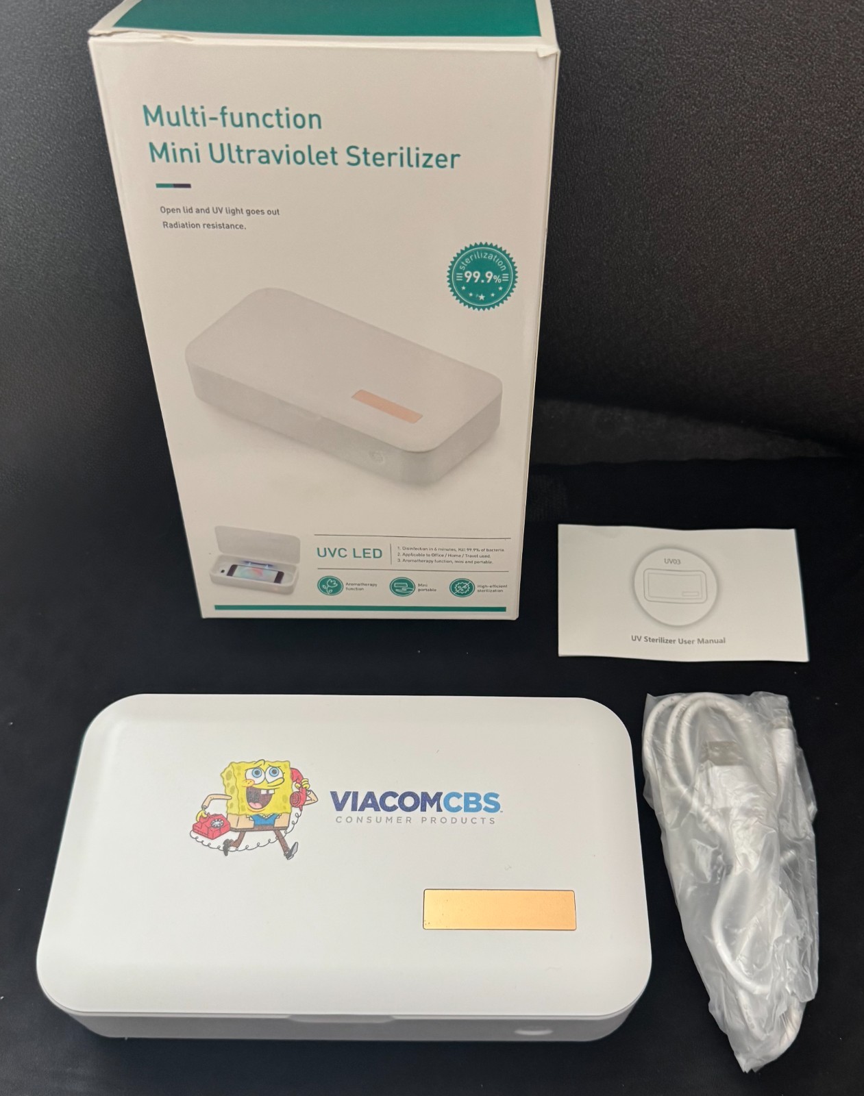 RARE Viacom Spongebob UV UVC LED Sterilizing Multiuse Desktop Sanitizer NEW NIB
