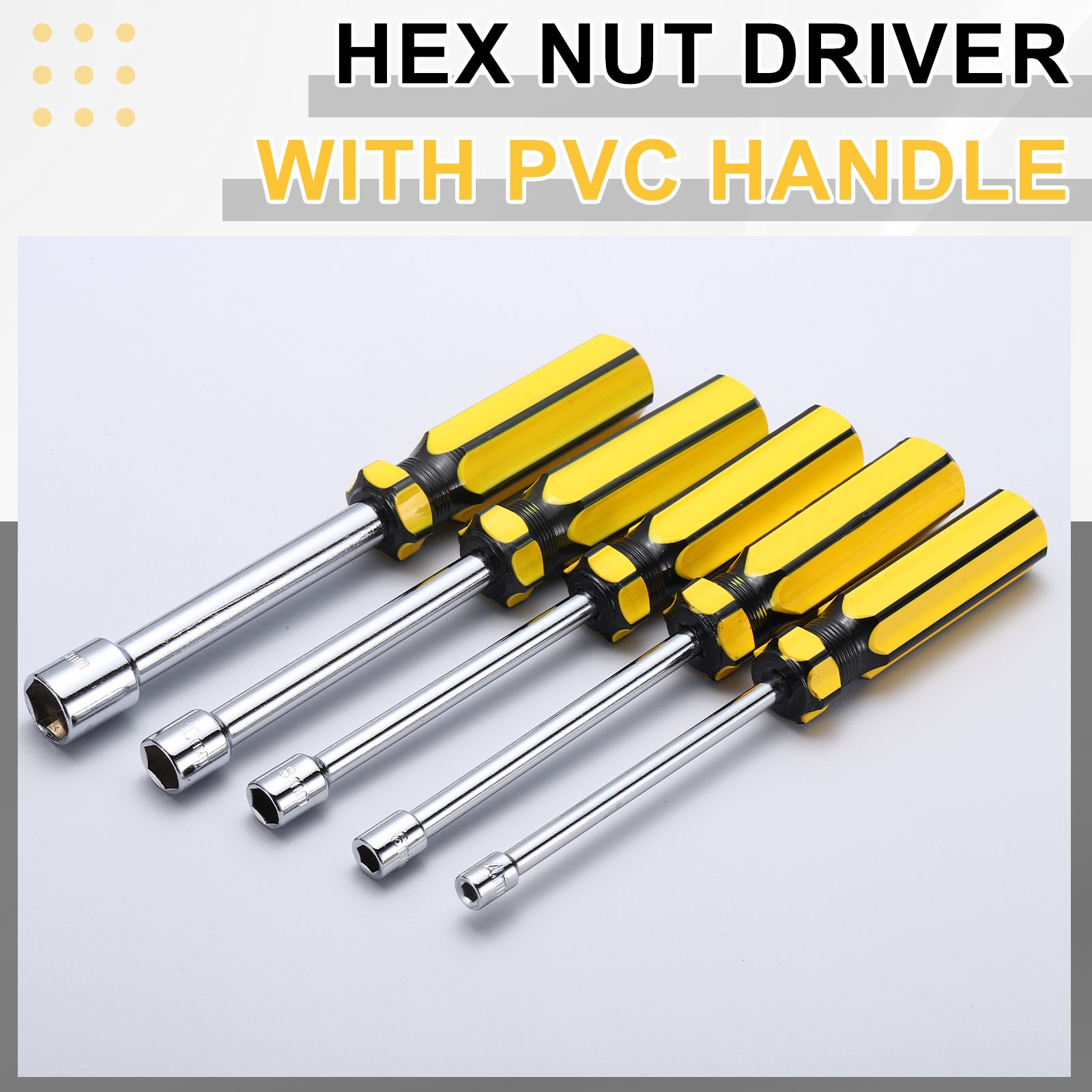 Non-Magnetic Nut Driver, 1/2" Hex Nut Driver with PVC Handle