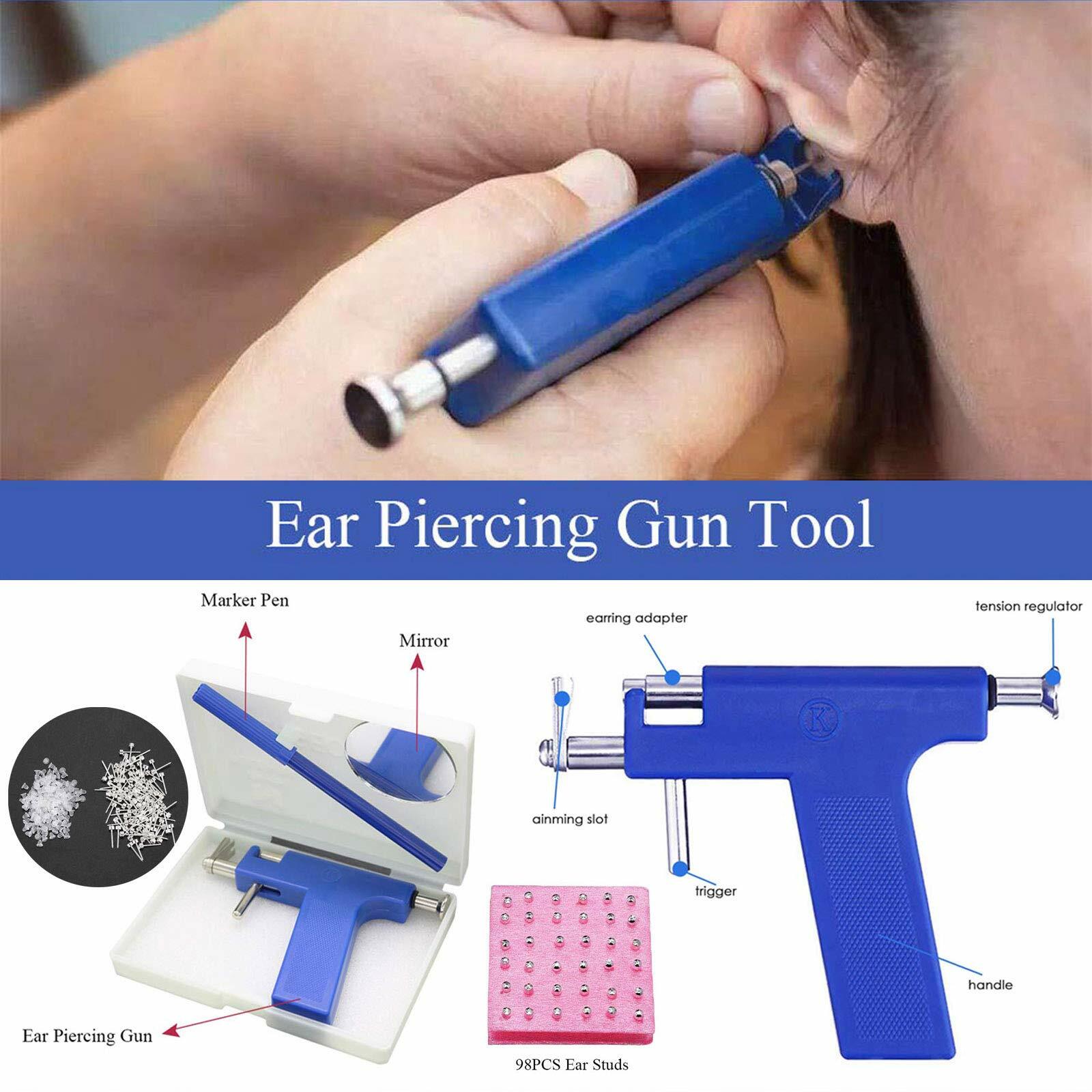 125Pcs Ear Piercing Gun Kit Professional Piercing Tool Ear Nose Stud Earring Set