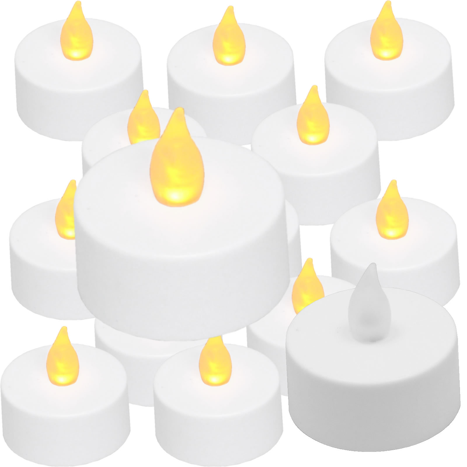 12 pcs AMBER Led Tea Light Flameless Battery Candles Wedding Party Romantic
